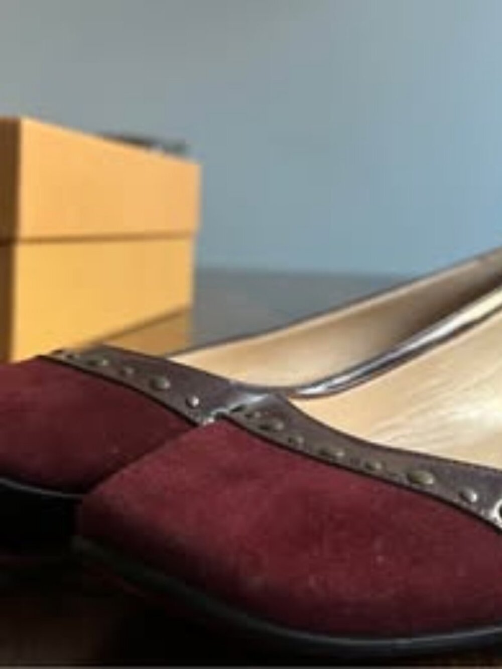 Burgundy Christian Louboutin Paris Flats